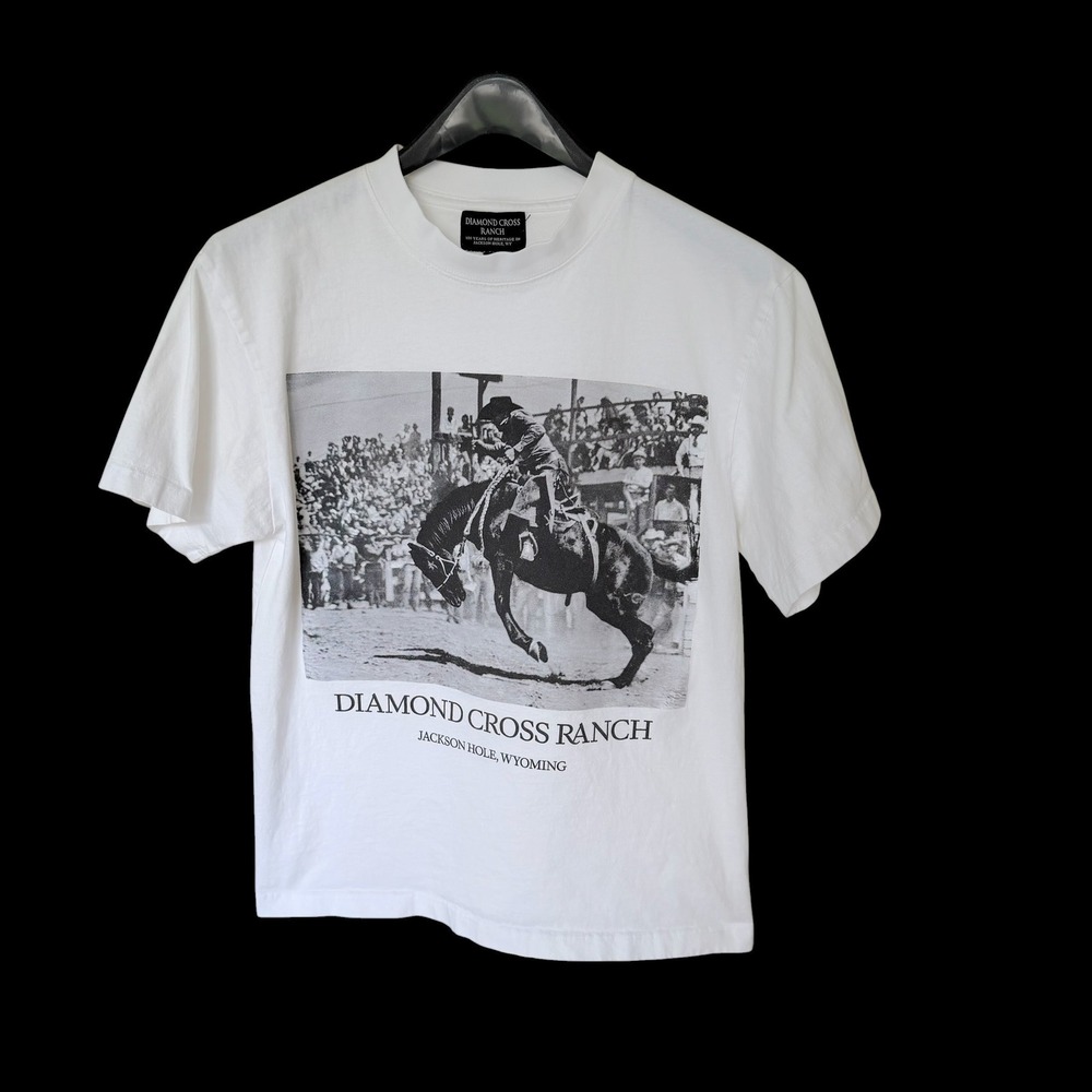 Diamond Cross Ranch Jackson Hole Wyoming Rodeo T-Shirt White Small